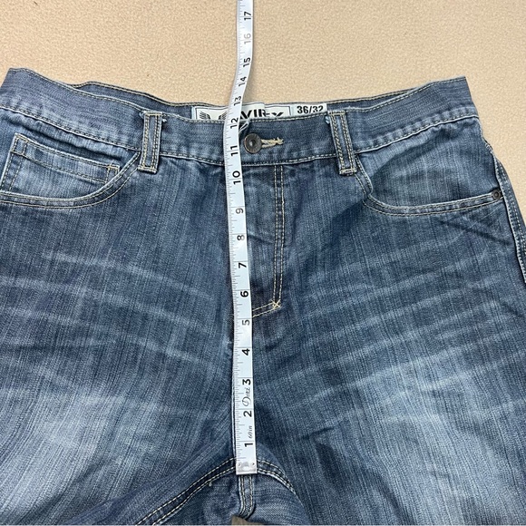 Avirex Jeans Men 36x32 Dark Wash Embroidered Y2K Style Baggy Vtg 2000s 36x30 Act - Picture 5 of 10